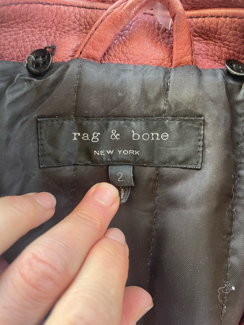 Rag & Bone Leather Minerva Moto Jacket. Double Rider style. Red. Size 2 - Picture 2 of 12